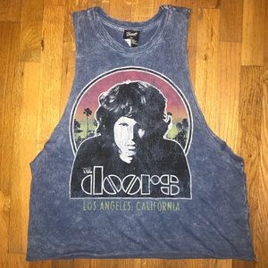 Bravado The Doors Band Tank in Acid Wash Blue